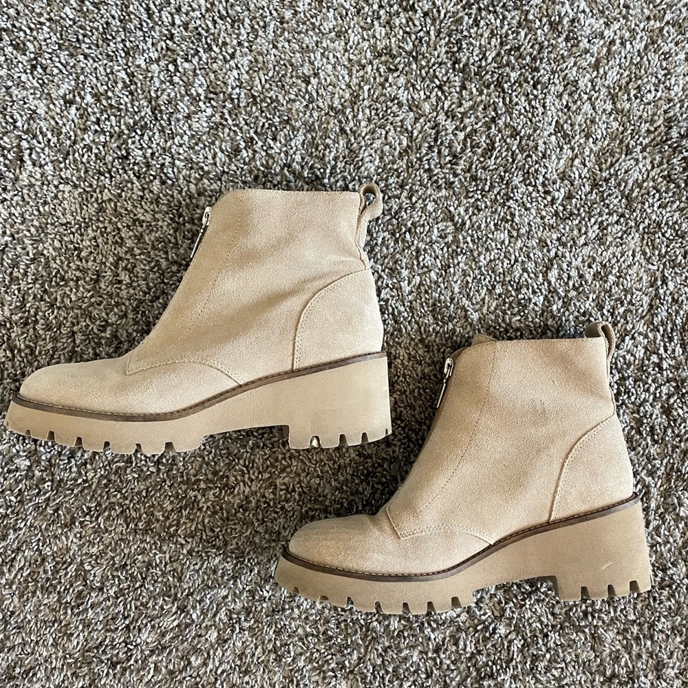 Blondo Tan Suede Ankle Booties